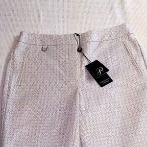 Adrianna Papell Embellished Print Slim Leg w Besom Pk‎ Sz. 4 Pants